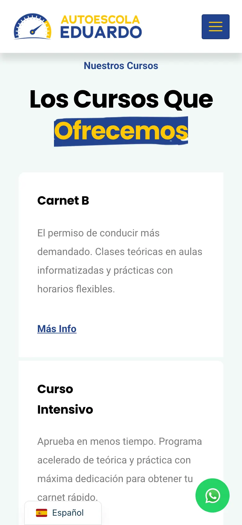 Cursos en móvil.