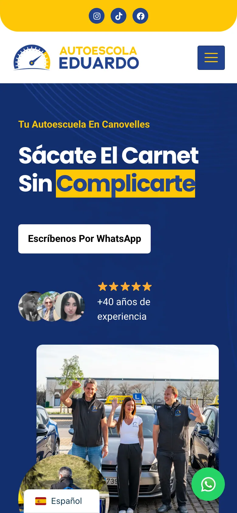 Portada en móvil.