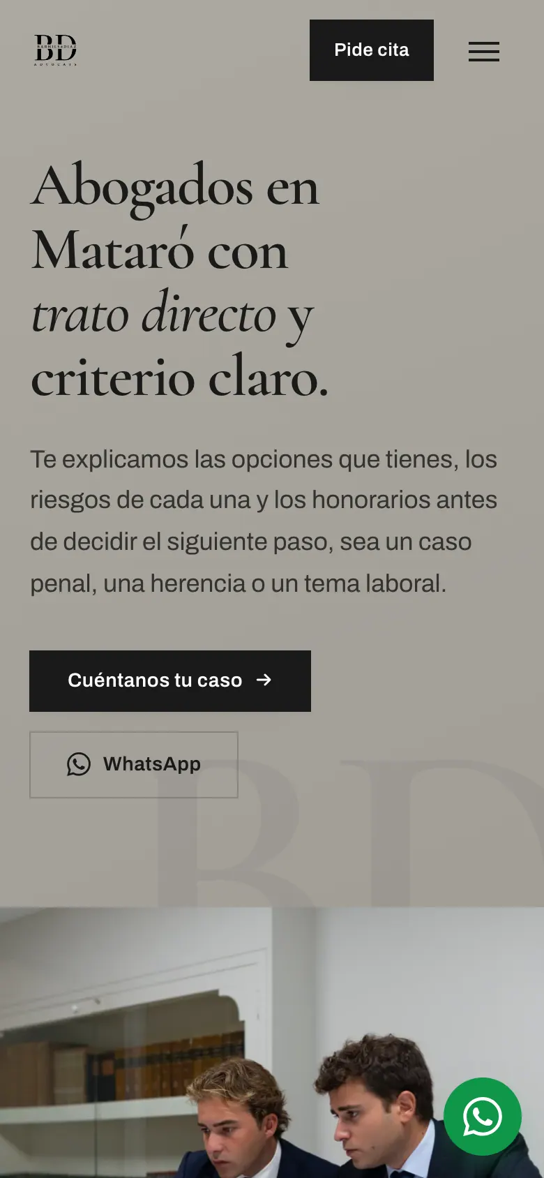 Portada en móvil.