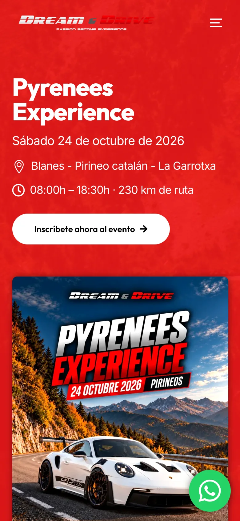 La misma ruta en el móvil.