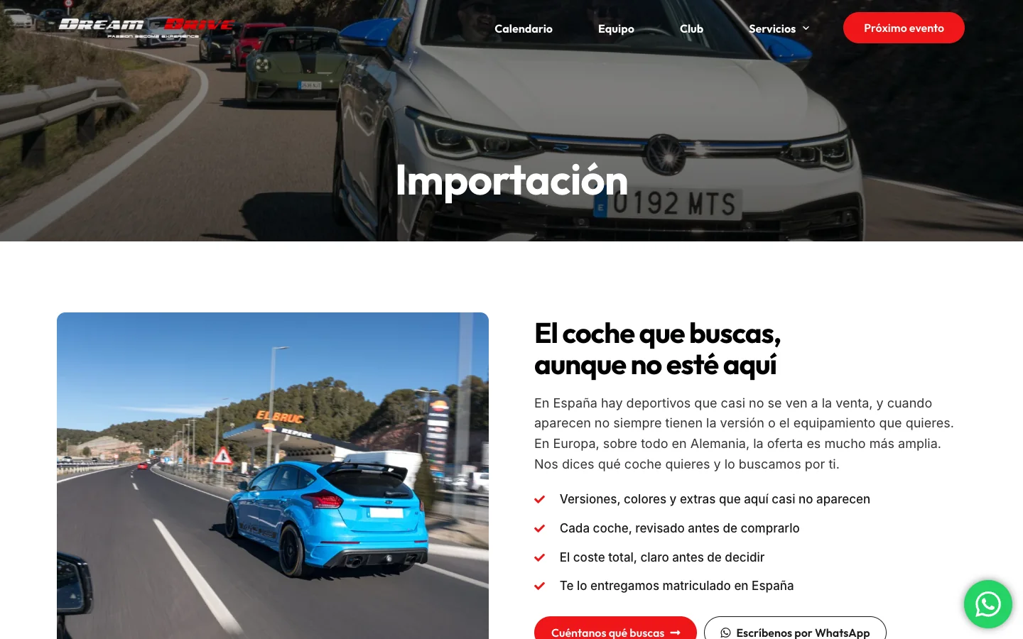 Servicio de importación de coches desde Europa.