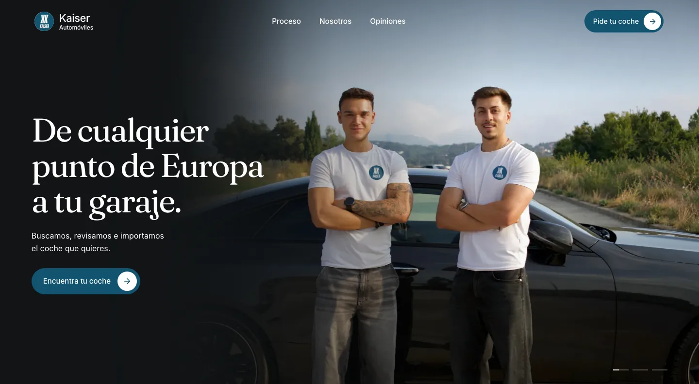 Portada de la web de Kaiser Automóviles