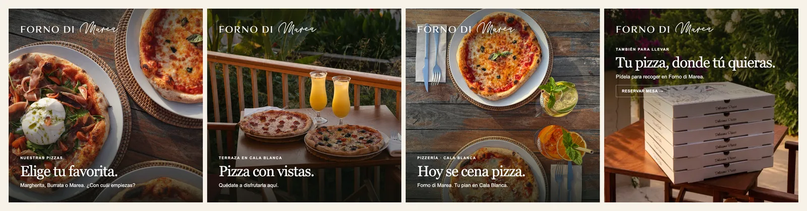 Carrusel de Meta para Forno di Marea, con la opción para llevar.