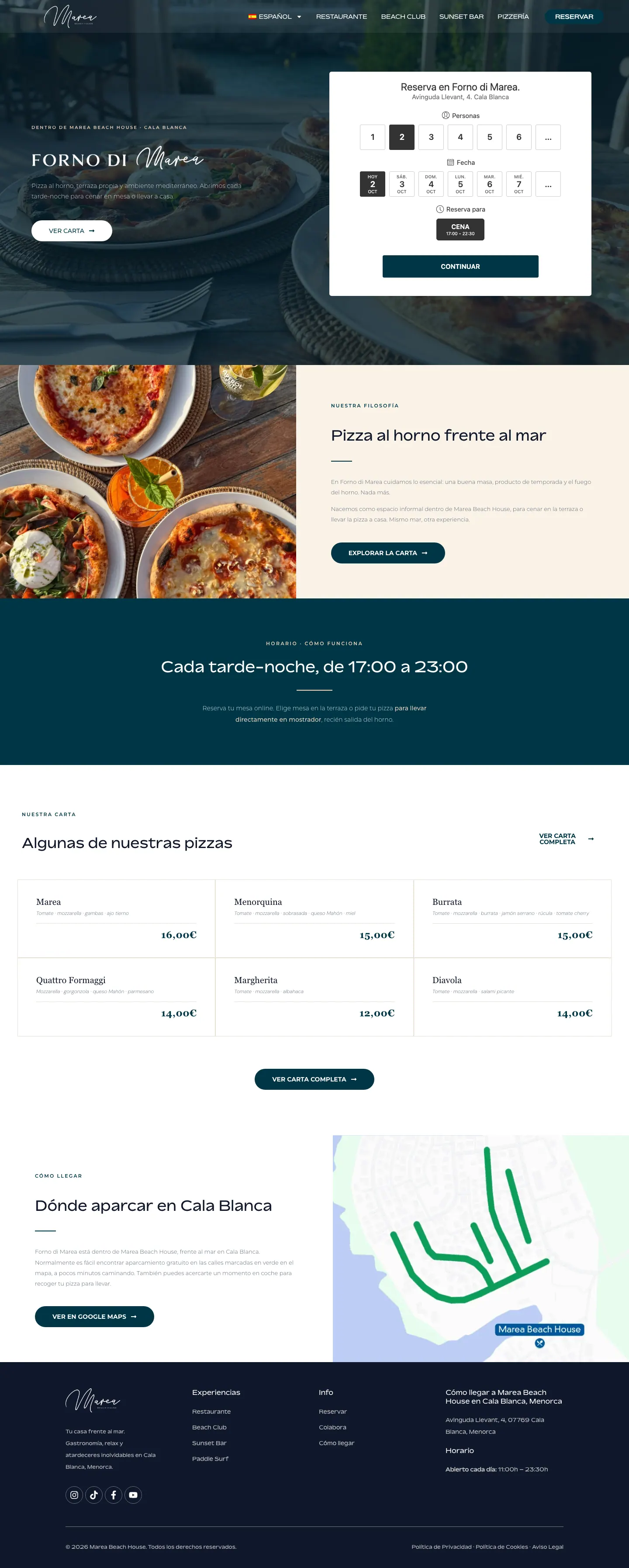 Página completa de Forno: concepto, horario, pizzas y cómo llegar.