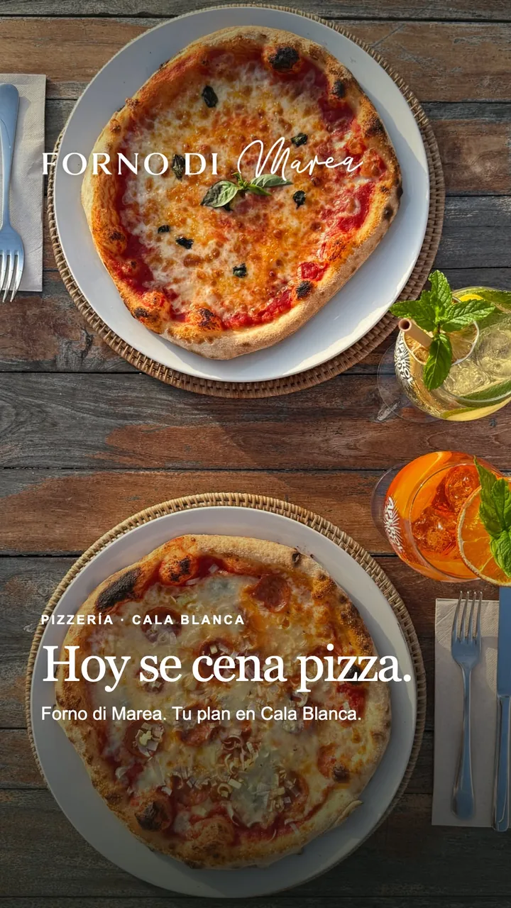 Anuncio de Forno di Marea: hoy se cena pizza