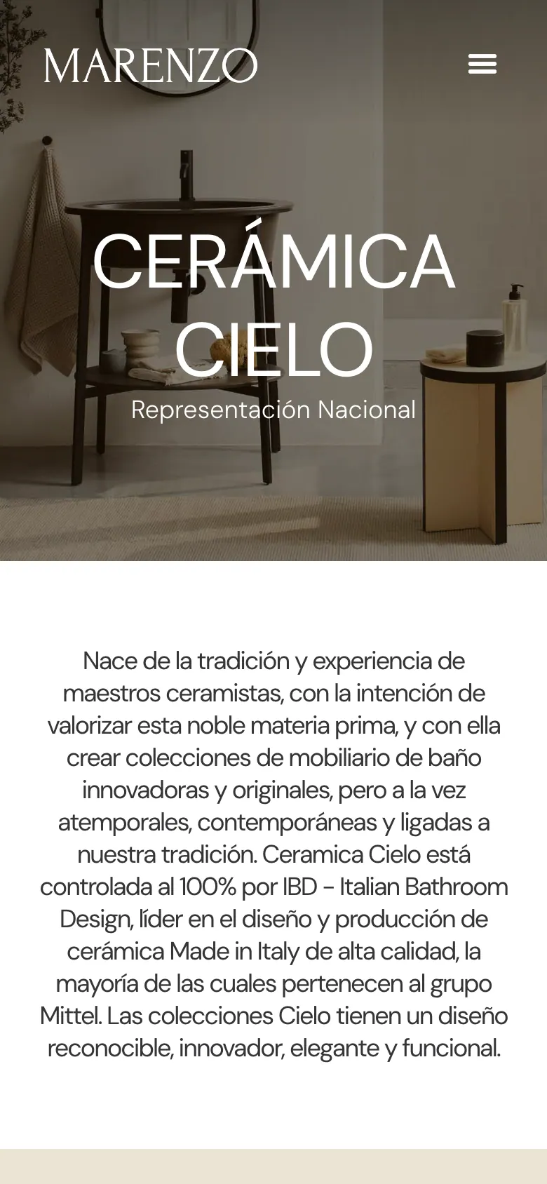 Ficha de marca en móvil.