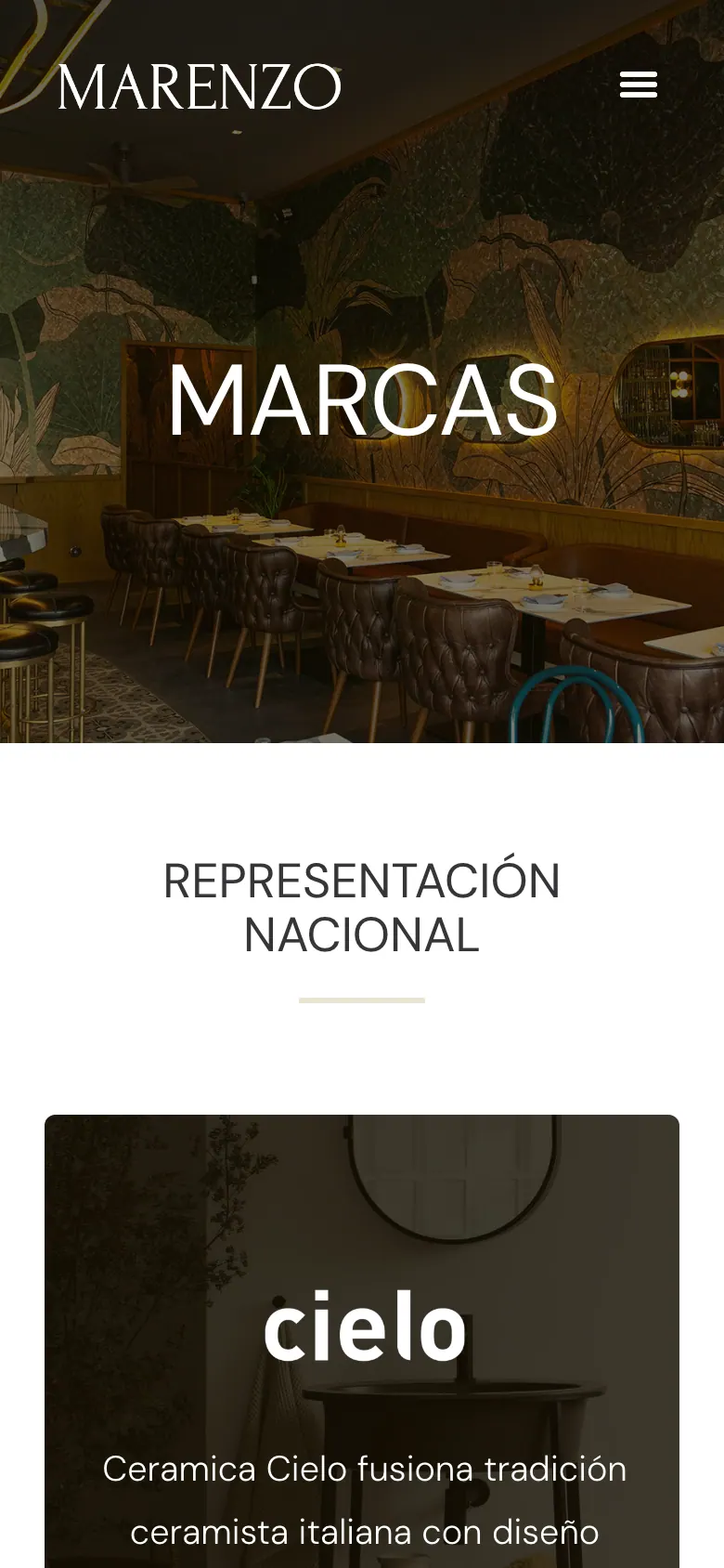 Catálogo de marcas en móvil.