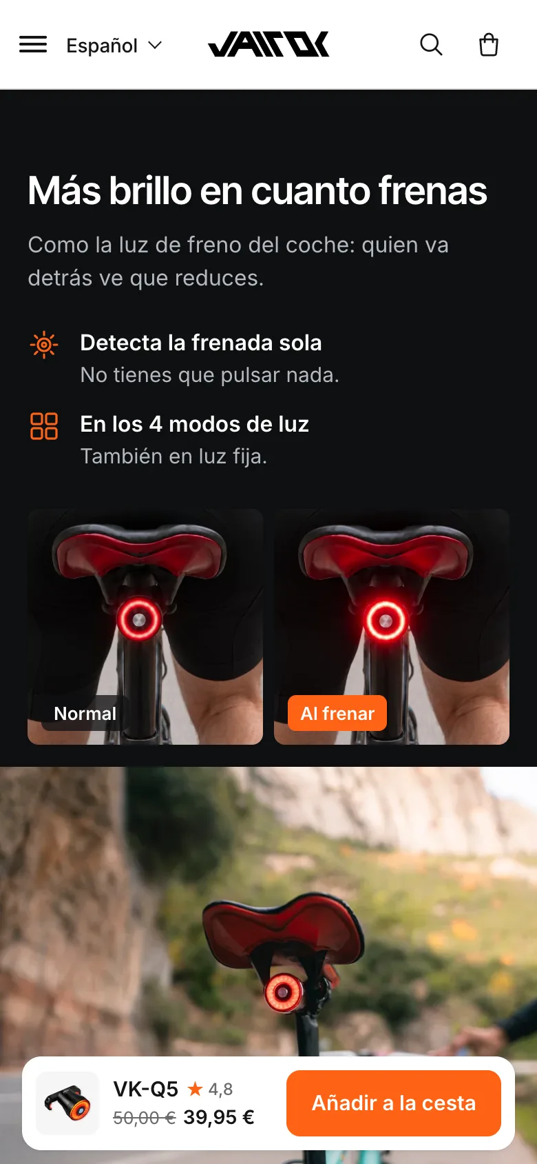 Barra fija de compra mientras se lee la ficha.