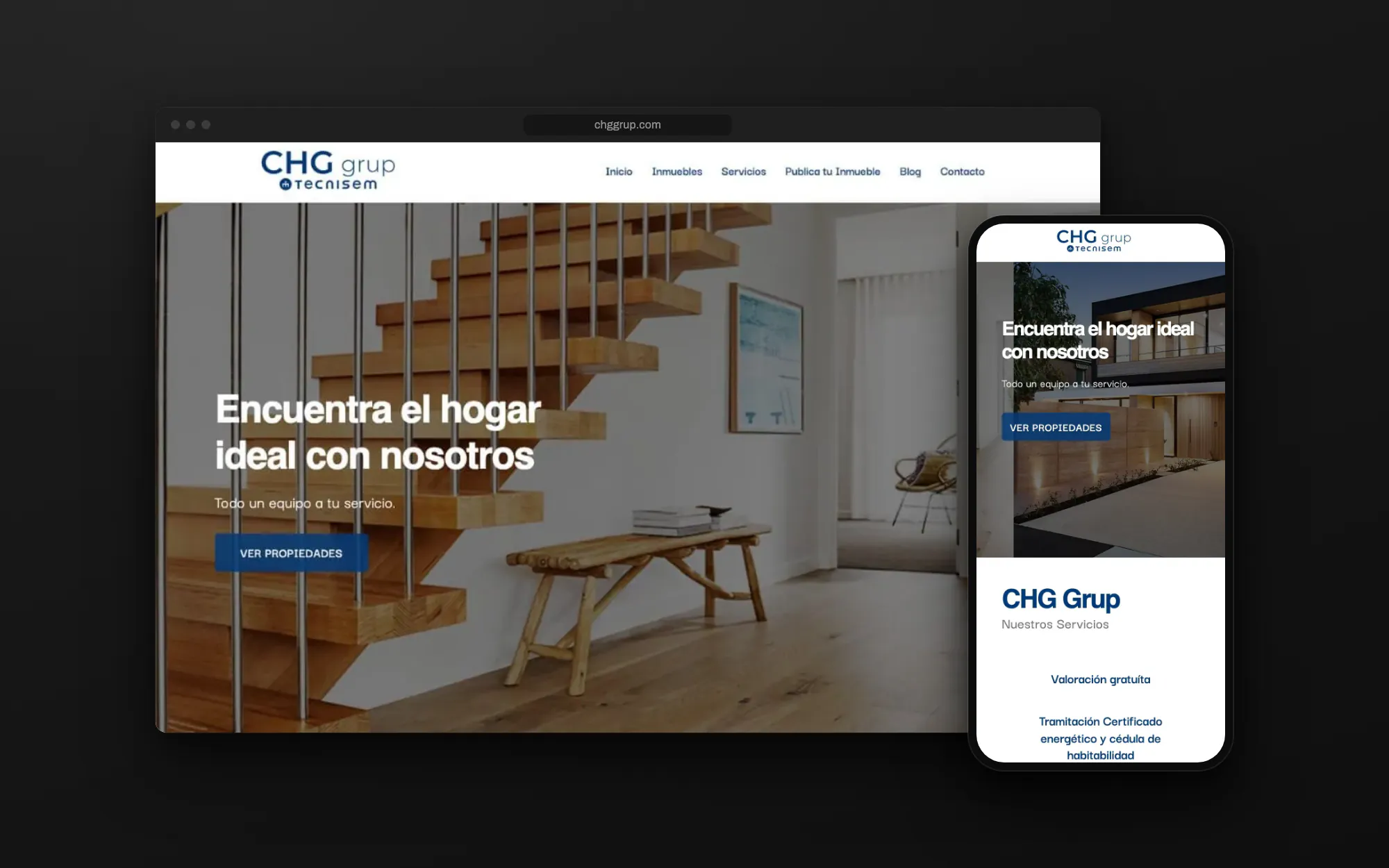 Web de CHG Grup en escritorio y móvil