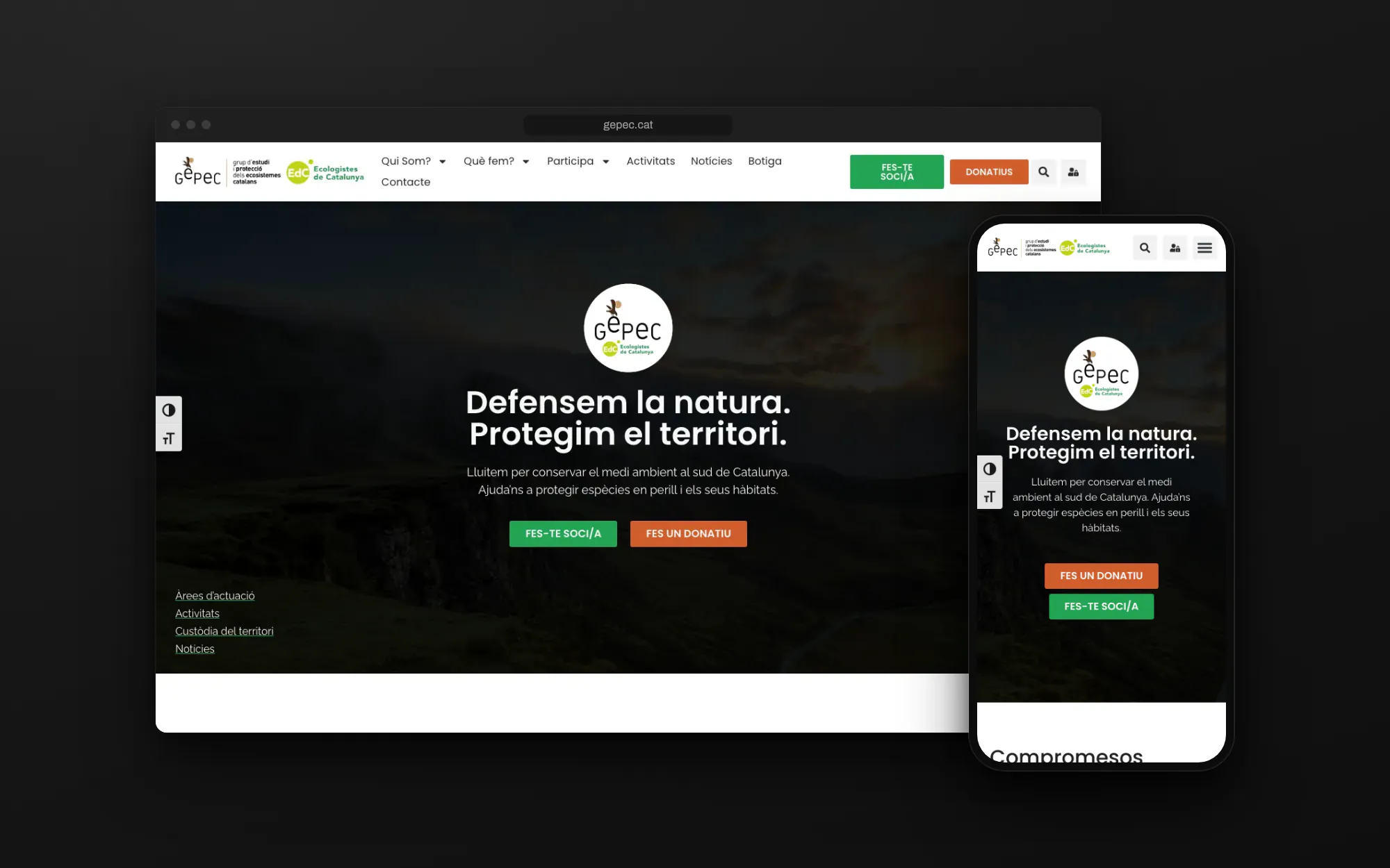 Web de GEPEC-EdC en escritorio y móvil