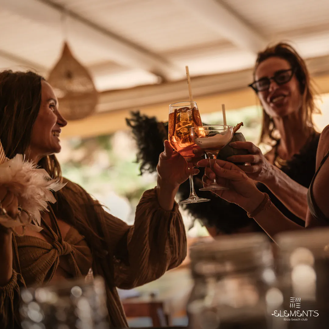 Brindis en la terraza de Elements Ibiza